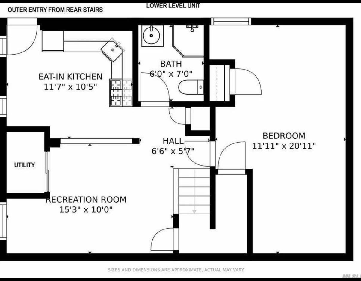 Large 1 Bedroom Unit For Rent. Living, Eat-In Kitchen 1 Bath. All Utilities Included.5 Mins Walk To Bethpage Lirr.