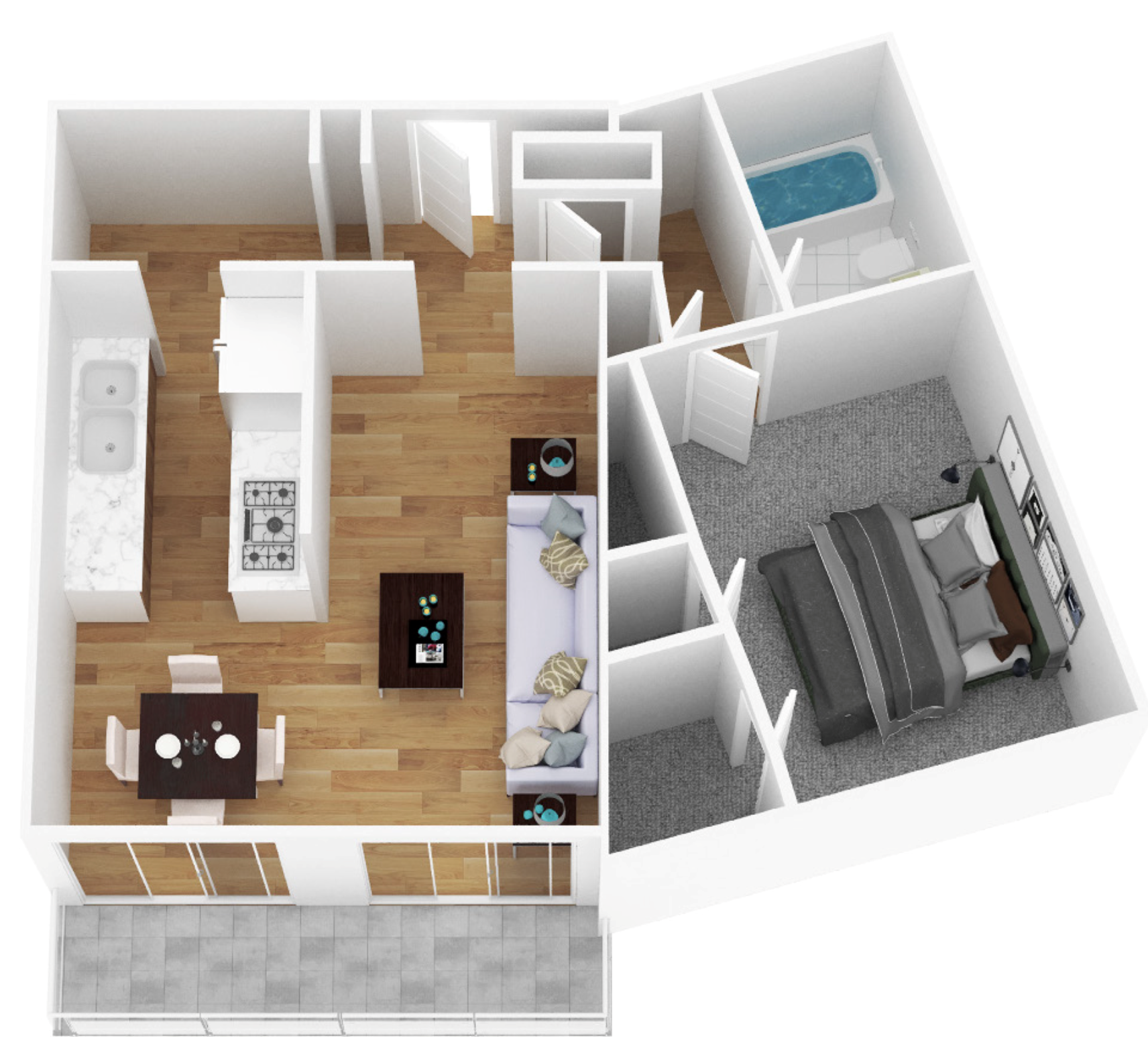 Lake View 1BR Sublease With Balcony, Garage Parking, Internet, And Utilities Included