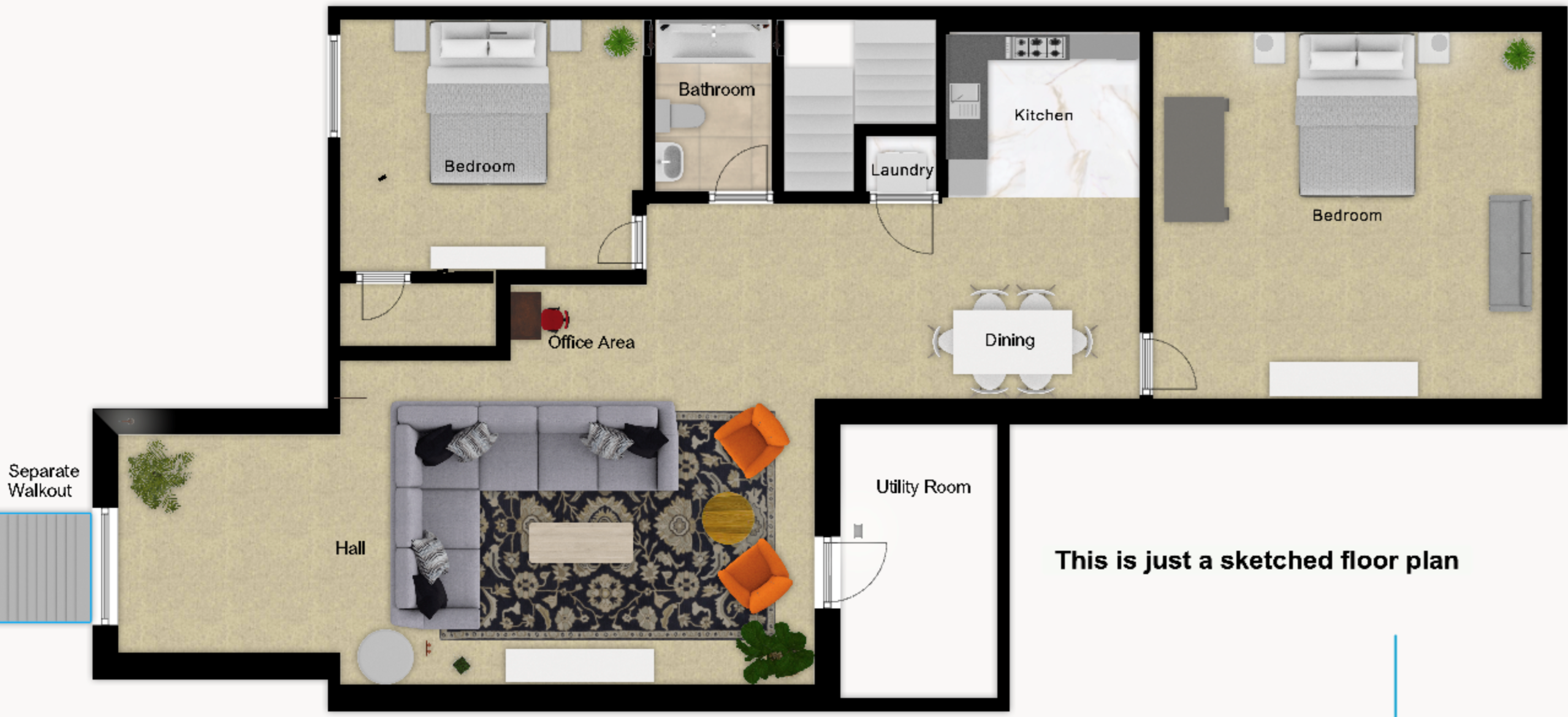 Fully Furnished, 2 BR 1776 Sqft Basement Aprtmnt, Private Entrance, Full Kitchen, Full Bath, Laundry In Woodbridge VA