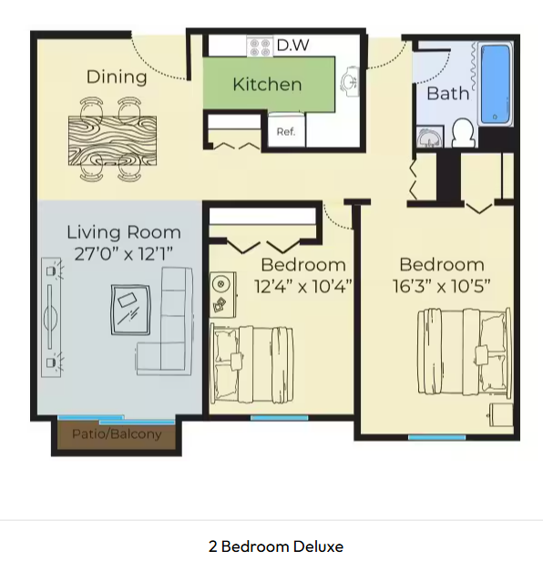 2 Bed 1 Bath Apt For Rent - Sublease