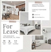 Master Bedroom Available In A Fully Furnished All Girls Single Family Home