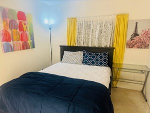 Furnished Bedroom With Shared Bathroom In A House